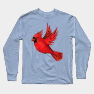 Flying northern cardinal Long Sleeve T-Shirt